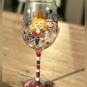 Top Shelf “Rhinestone Cowgirl” Long Stem Wine Glass